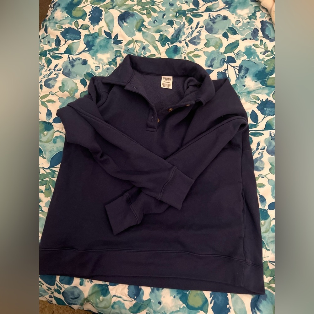 Victoria Secret Pink Navy Collared Overshirt NWOT